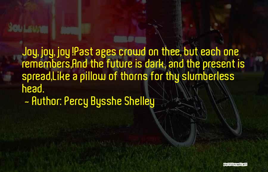 Percy Bysshe Shelley Quotes: Joy, Joy, Joy!past Ages Crowd On Thee, But Each One Remembers,and The Future Is Dark, And The Present Is Spread,like