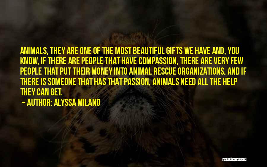 Alyssa Milano Quotes: Animals, They Are One Of The Most Beautiful Gifts We Have And, You Know, If There Are People That Have