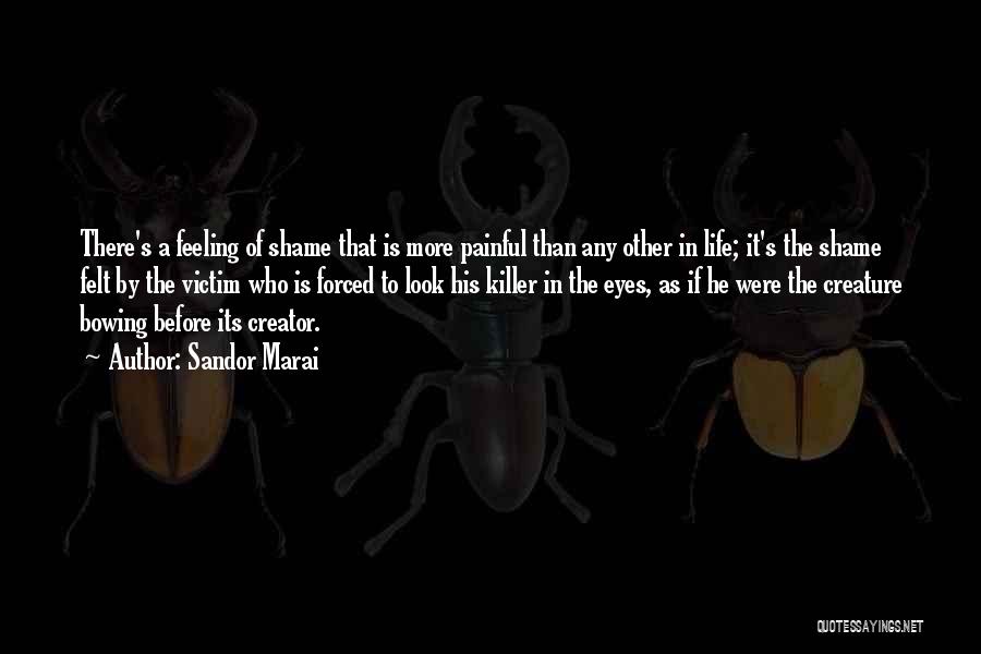 Sandor Marai Quotes: There's A Feeling Of Shame That Is More Painful Than Any Other In Life; It's The Shame Felt By The