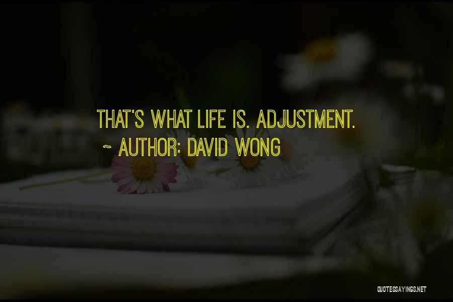 David Wong Quotes: That's What Life Is. Adjustment.