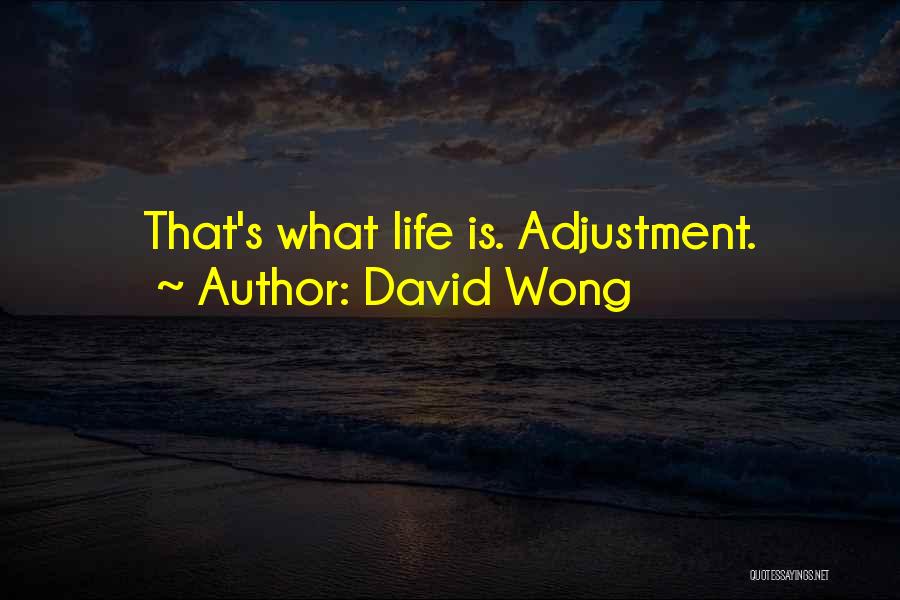David Wong Quotes: That's What Life Is. Adjustment.