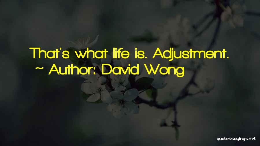 David Wong Quotes: That's What Life Is. Adjustment.