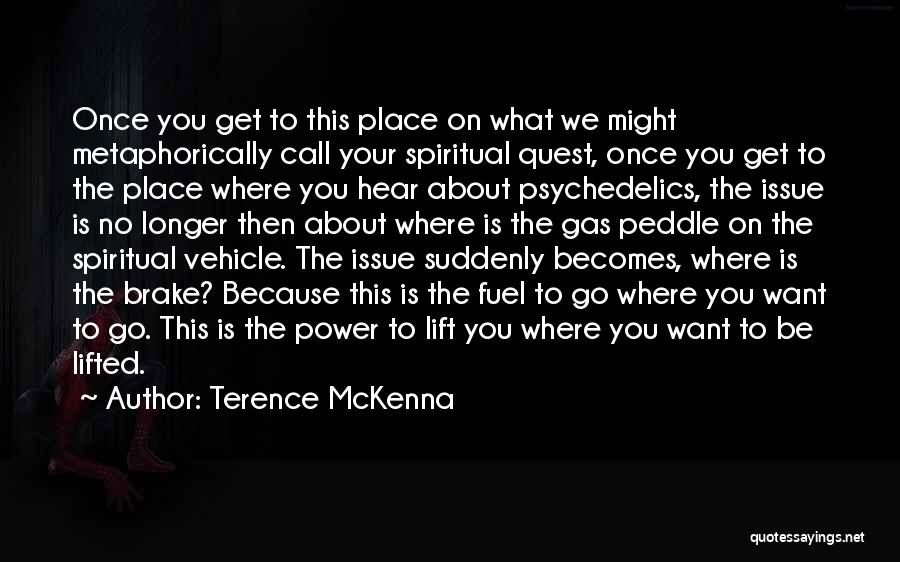 Terence McKenna Quotes: Once You Get To This Place On What We Might Metaphorically Call Your Spiritual Quest, Once You Get To The