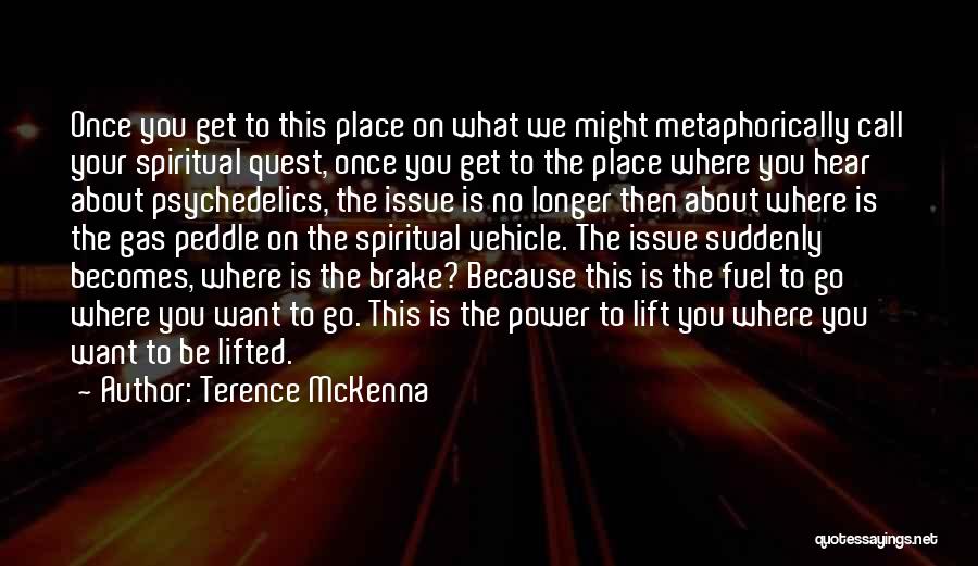 Terence McKenna Quotes: Once You Get To This Place On What We Might Metaphorically Call Your Spiritual Quest, Once You Get To The