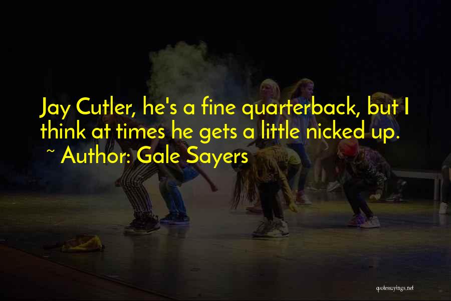 Gale Sayers Quotes: Jay Cutler, He's A Fine Quarterback, But I Think At Times He Gets A Little Nicked Up.