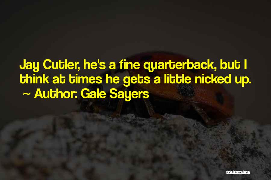 Gale Sayers Quotes: Jay Cutler, He's A Fine Quarterback, But I Think At Times He Gets A Little Nicked Up.