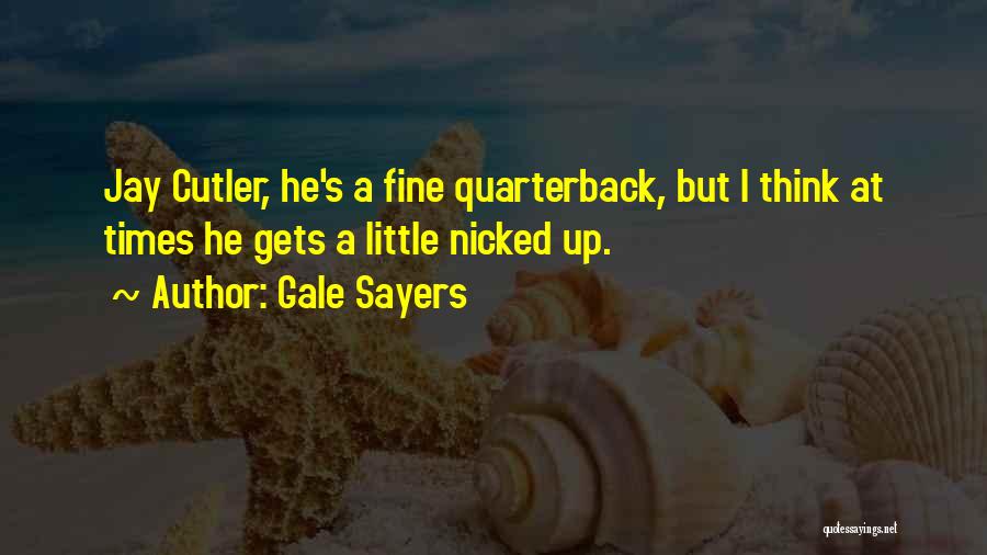 Gale Sayers Quotes: Jay Cutler, He's A Fine Quarterback, But I Think At Times He Gets A Little Nicked Up.