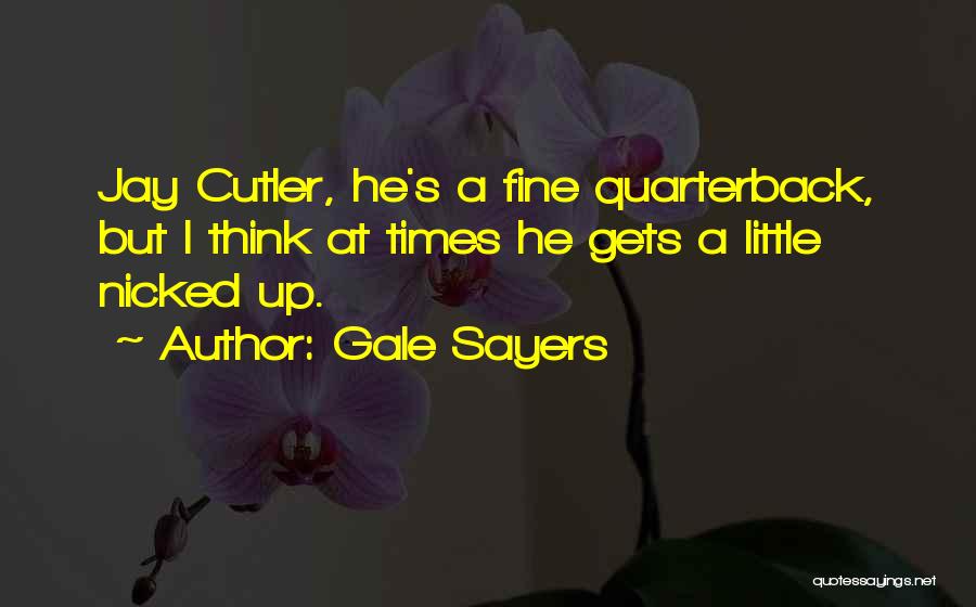 Gale Sayers Quotes: Jay Cutler, He's A Fine Quarterback, But I Think At Times He Gets A Little Nicked Up.