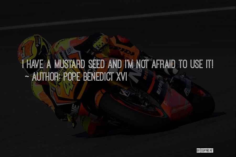 Pope Benedict XVI Quotes: I Have A Mustard Seed And I'm Not Afraid To Use It!