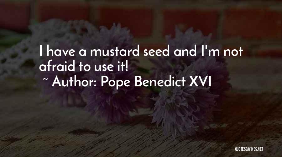 Pope Benedict XVI Quotes: I Have A Mustard Seed And I'm Not Afraid To Use It!