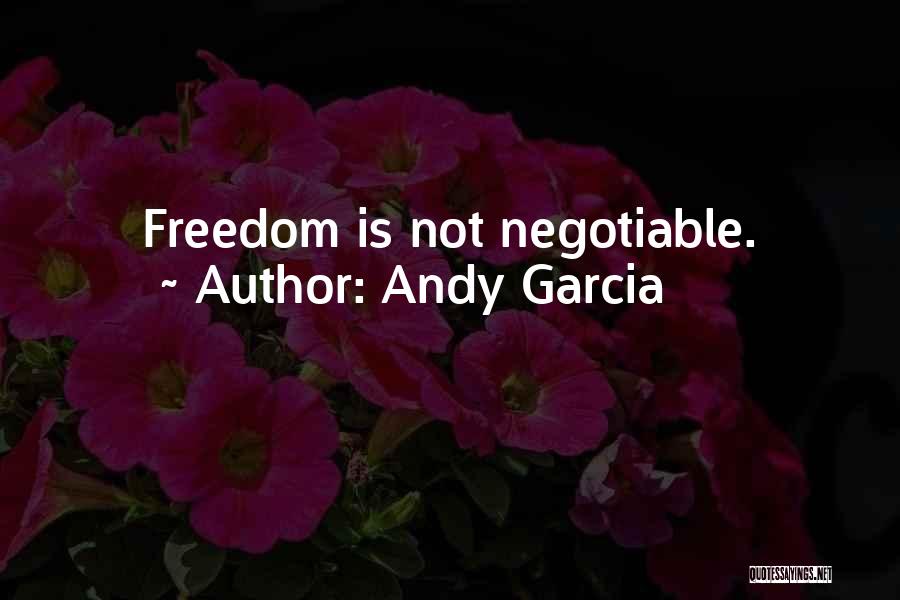 Andy Garcia Quotes: Freedom Is Not Negotiable.