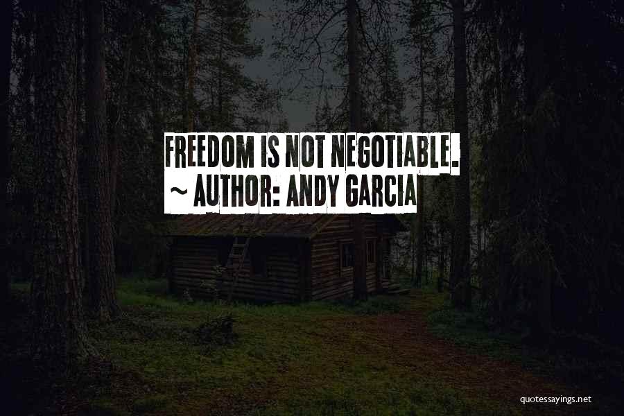 Andy Garcia Quotes: Freedom Is Not Negotiable.