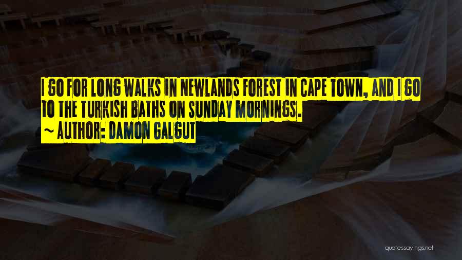 Damon Galgut Quotes: I Go For Long Walks In Newlands Forest In Cape Town, And I Go To The Turkish Baths On Sunday