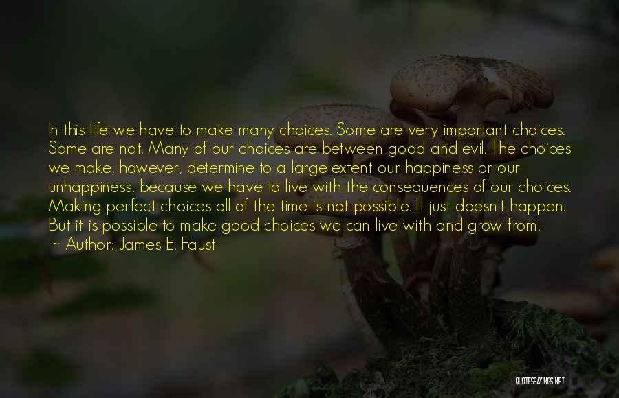 James E. Faust Quotes: In This Life We Have To Make Many Choices. Some Are Very Important Choices. Some Are Not. Many Of Our