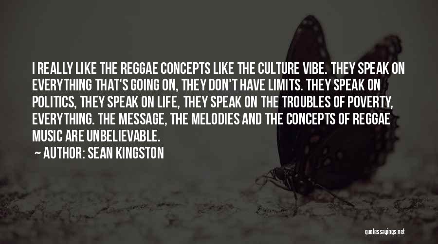 Sean Kingston Quotes: I Really Like The Reggae Concepts Like The Culture Vibe. They Speak On Everything That's Going On, They Don't Have