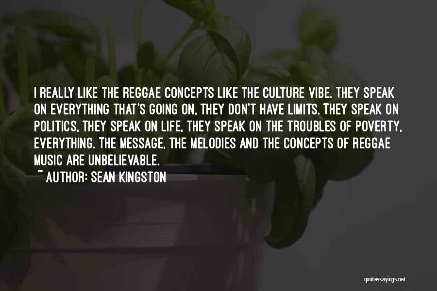 Sean Kingston Quotes: I Really Like The Reggae Concepts Like The Culture Vibe. They Speak On Everything That's Going On, They Don't Have