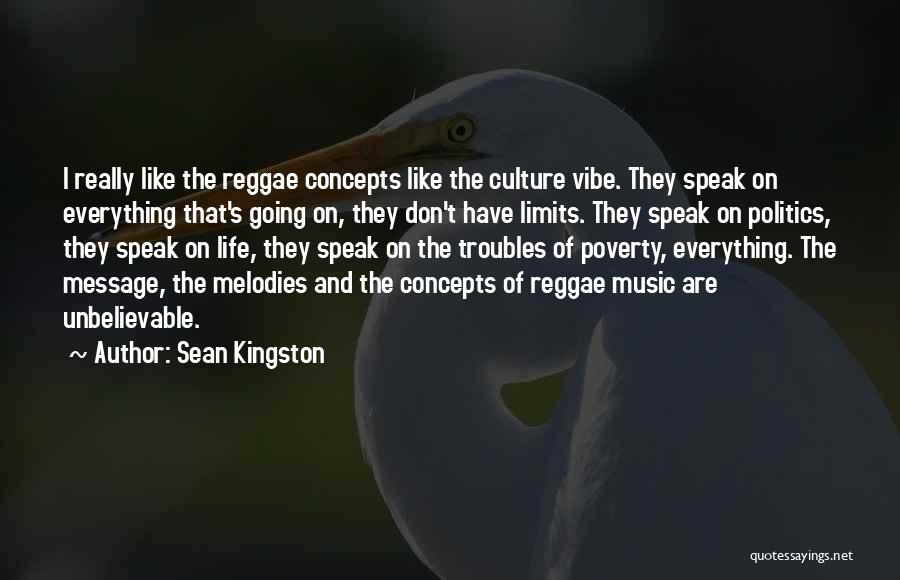 Sean Kingston Quotes: I Really Like The Reggae Concepts Like The Culture Vibe. They Speak On Everything That's Going On, They Don't Have