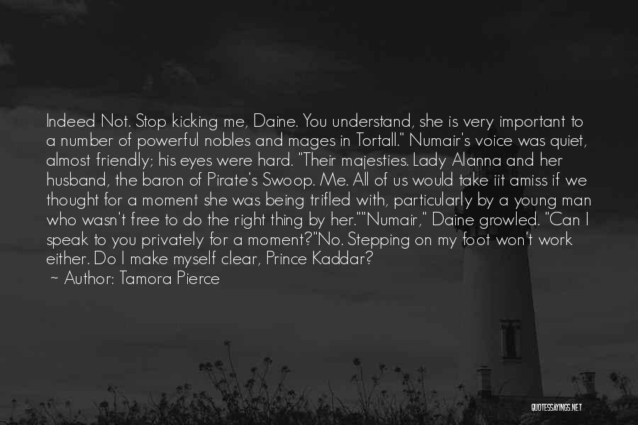 Tamora Pierce Quotes: Indeed Not. Stop Kicking Me, Daine. You Understand, She Is Very Important To A Number Of Powerful Nobles And Mages