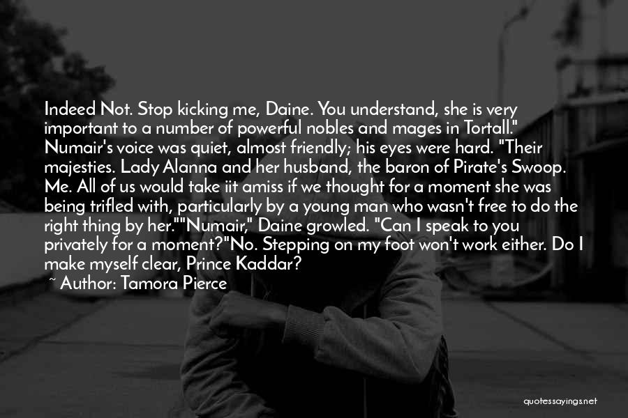 Tamora Pierce Quotes: Indeed Not. Stop Kicking Me, Daine. You Understand, She Is Very Important To A Number Of Powerful Nobles And Mages
