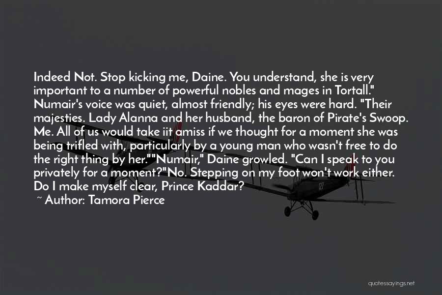 Tamora Pierce Quotes: Indeed Not. Stop Kicking Me, Daine. You Understand, She Is Very Important To A Number Of Powerful Nobles And Mages