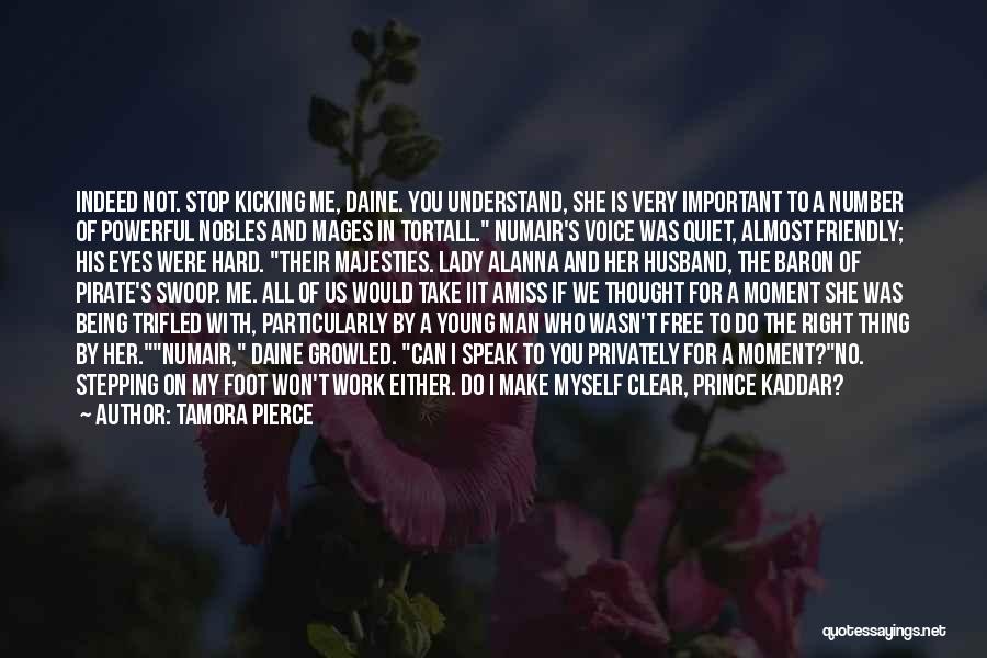Tamora Pierce Quotes: Indeed Not. Stop Kicking Me, Daine. You Understand, She Is Very Important To A Number Of Powerful Nobles And Mages