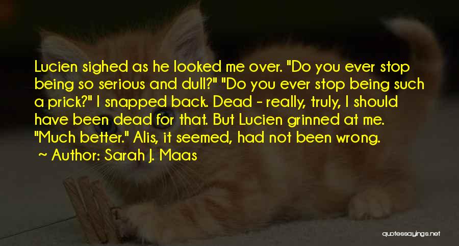 Sarah J. Maas Quotes: Lucien Sighed As He Looked Me Over. Do You Ever Stop Being So Serious And Dull? Do You Ever Stop