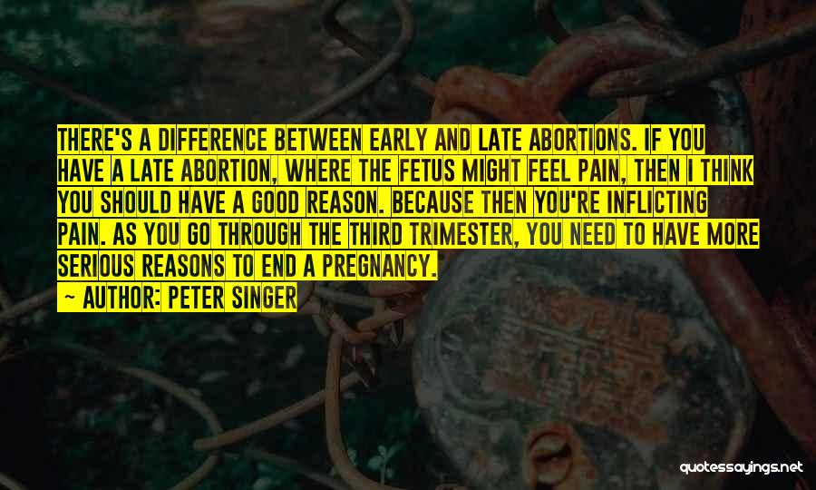Peter Singer Quotes: There's A Difference Between Early And Late Abortions. If You Have A Late Abortion, Where The Fetus Might Feel Pain,