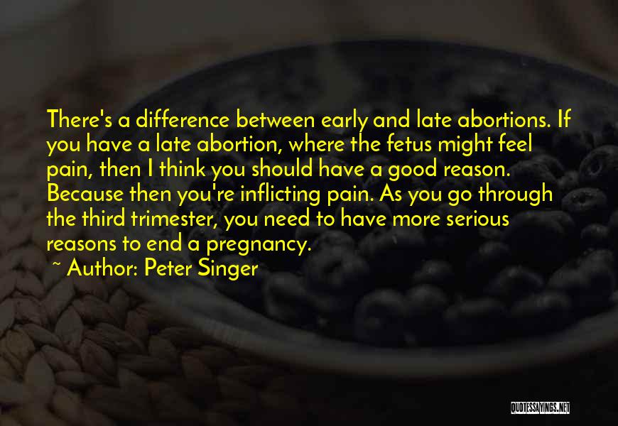 Peter Singer Quotes: There's A Difference Between Early And Late Abortions. If You Have A Late Abortion, Where The Fetus Might Feel Pain,