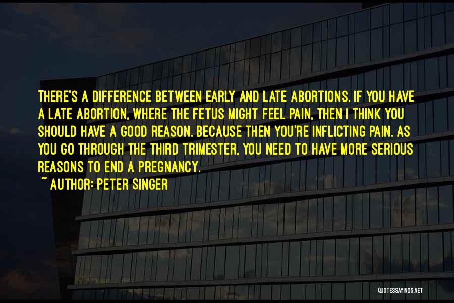 Peter Singer Quotes: There's A Difference Between Early And Late Abortions. If You Have A Late Abortion, Where The Fetus Might Feel Pain,