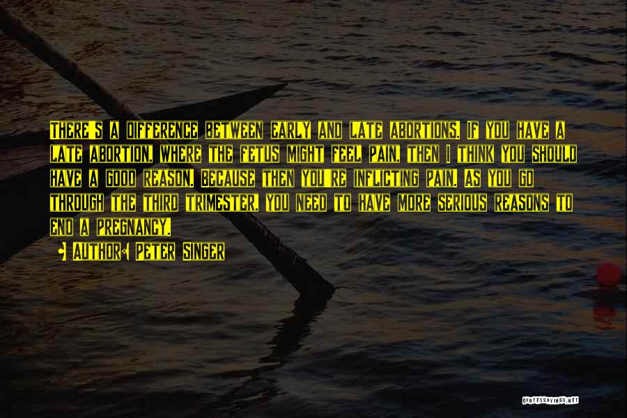 Peter Singer Quotes: There's A Difference Between Early And Late Abortions. If You Have A Late Abortion, Where The Fetus Might Feel Pain,
