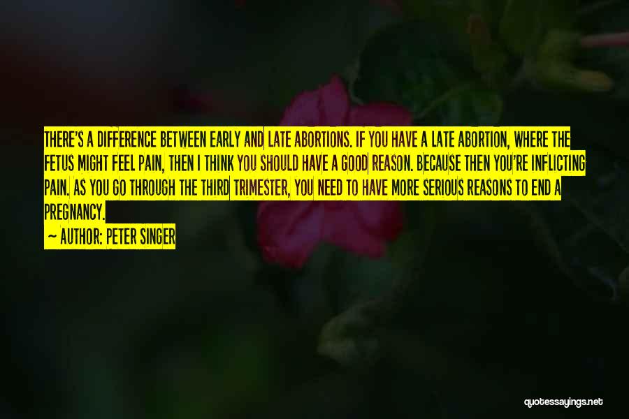 Peter Singer Quotes: There's A Difference Between Early And Late Abortions. If You Have A Late Abortion, Where The Fetus Might Feel Pain,