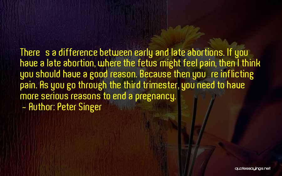 Peter Singer Quotes: There's A Difference Between Early And Late Abortions. If You Have A Late Abortion, Where The Fetus Might Feel Pain,