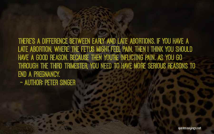 Peter Singer Quotes: There's A Difference Between Early And Late Abortions. If You Have A Late Abortion, Where The Fetus Might Feel Pain,