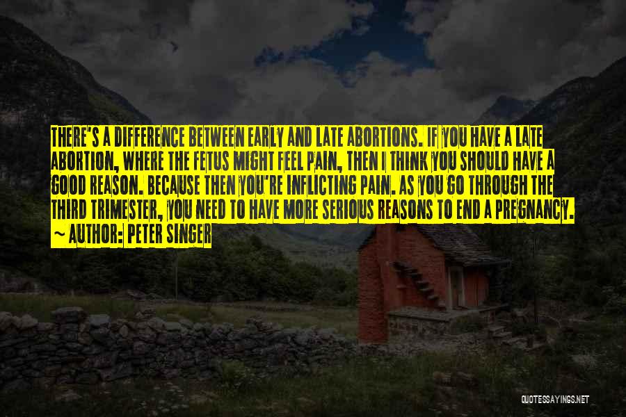 Peter Singer Quotes: There's A Difference Between Early And Late Abortions. If You Have A Late Abortion, Where The Fetus Might Feel Pain,