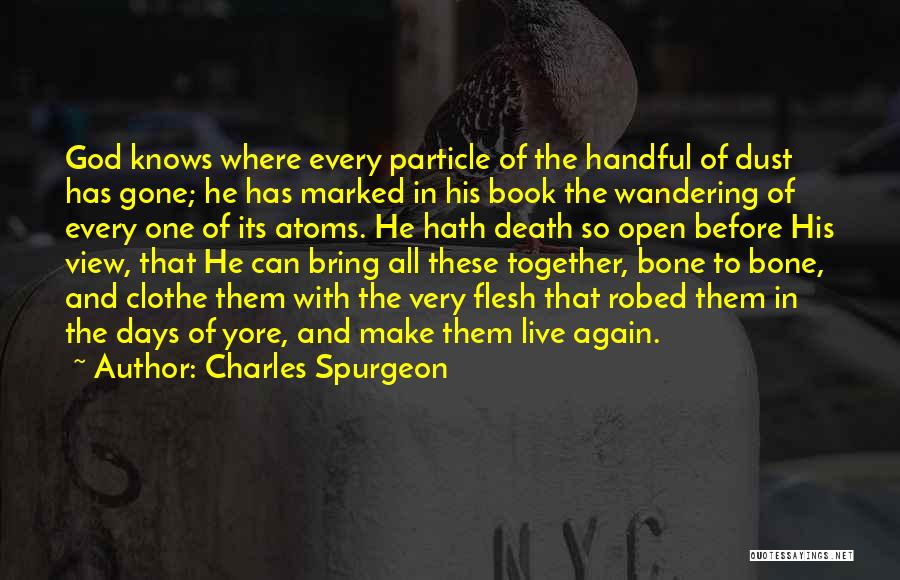 Charles Spurgeon Quotes: God Knows Where Every Particle Of The Handful Of Dust Has Gone; He Has Marked In His Book The Wandering