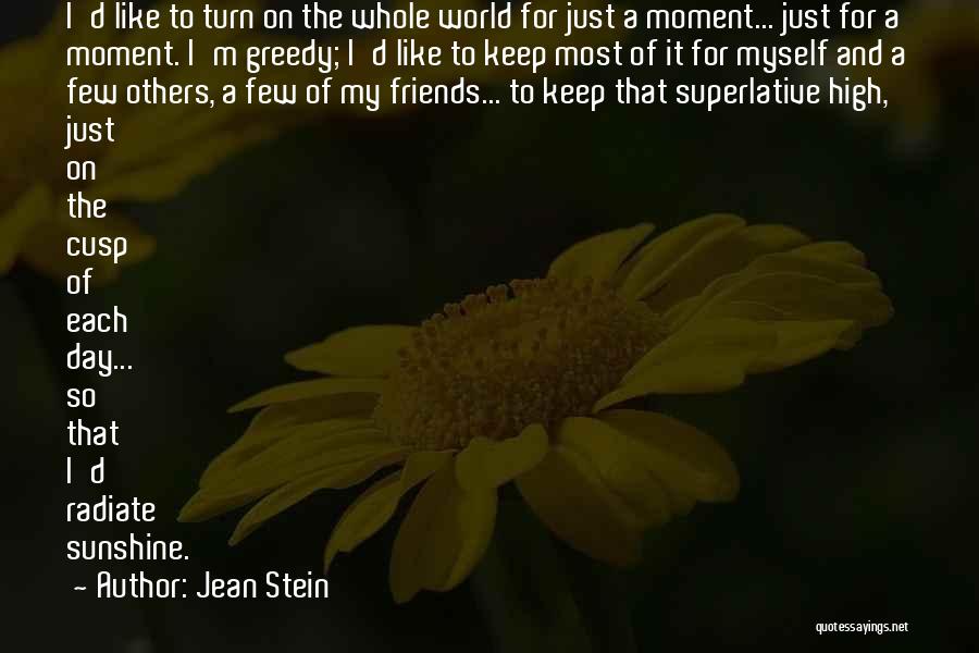 Jean Stein Quotes: I'd Like To Turn On The Whole World For Just A Moment... Just For A Moment. I'm Greedy; I'd Like