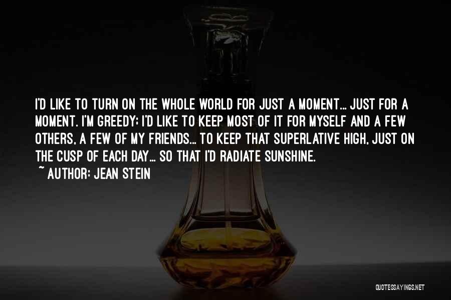 Jean Stein Quotes: I'd Like To Turn On The Whole World For Just A Moment... Just For A Moment. I'm Greedy; I'd Like