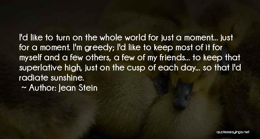 Jean Stein Quotes: I'd Like To Turn On The Whole World For Just A Moment... Just For A Moment. I'm Greedy; I'd Like