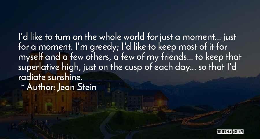 Jean Stein Quotes: I'd Like To Turn On The Whole World For Just A Moment... Just For A Moment. I'm Greedy; I'd Like