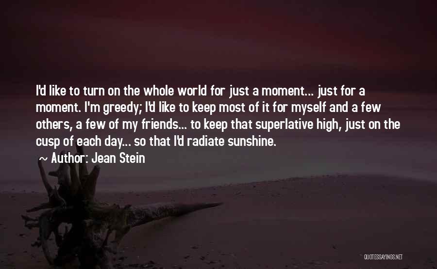 Jean Stein Quotes: I'd Like To Turn On The Whole World For Just A Moment... Just For A Moment. I'm Greedy; I'd Like