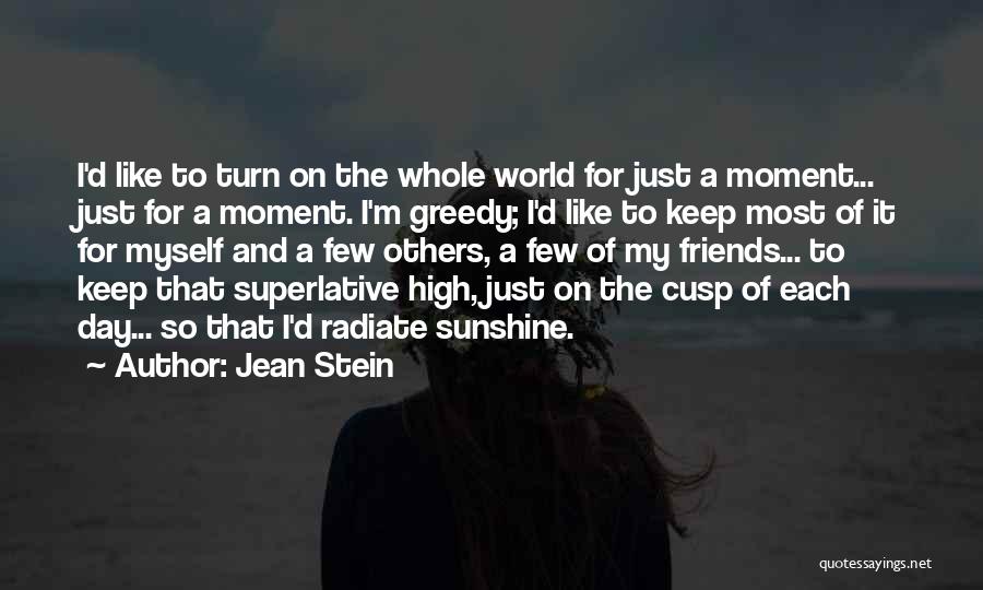 Jean Stein Quotes: I'd Like To Turn On The Whole World For Just A Moment... Just For A Moment. I'm Greedy; I'd Like