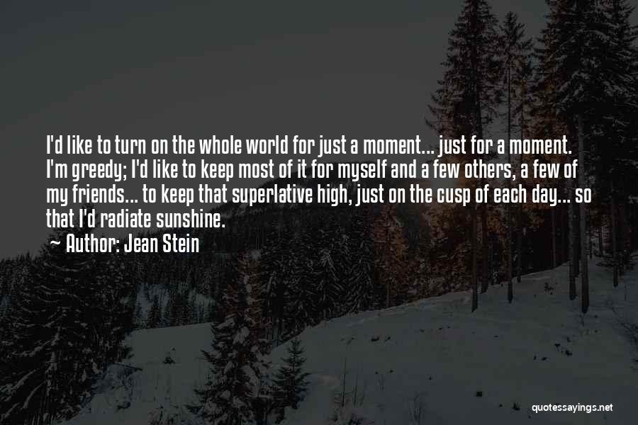 Jean Stein Quotes: I'd Like To Turn On The Whole World For Just A Moment... Just For A Moment. I'm Greedy; I'd Like