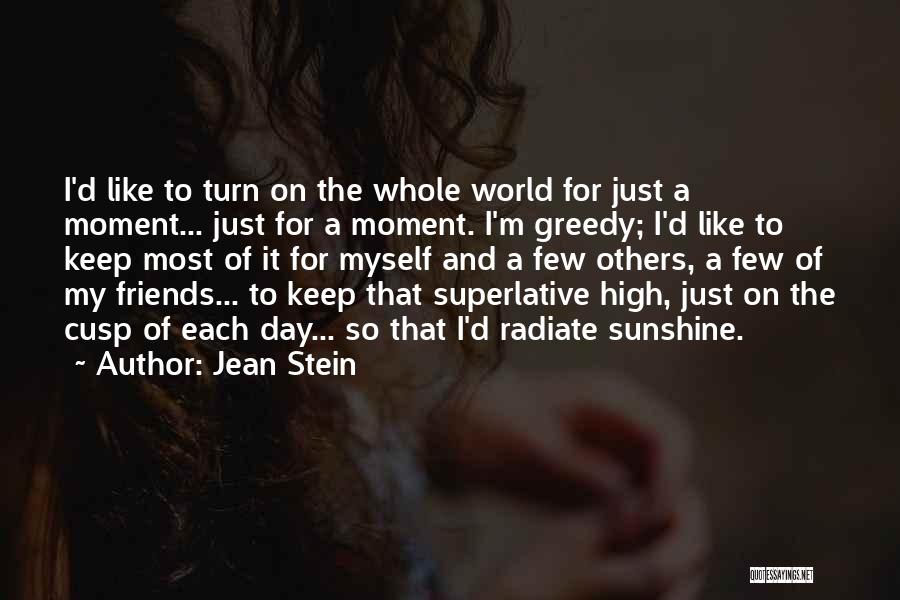 Jean Stein Quotes: I'd Like To Turn On The Whole World For Just A Moment... Just For A Moment. I'm Greedy; I'd Like