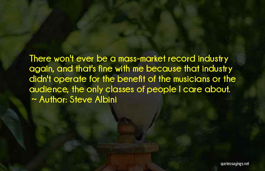 Steve Albini Quotes: There Won't Ever Be A Mass-market Record Industry Again, And That's Fine With Me Because That Industry Didn't Operate For