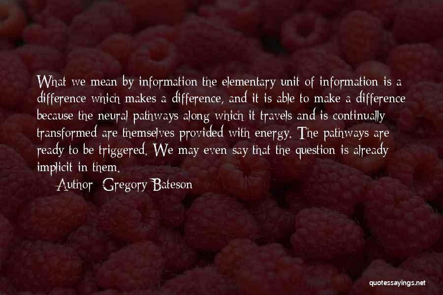 Gregory Bateson Quotes: What We Mean By Information The Elementary Unit Of Information Is A Difference Which Makes A Difference, And It Is