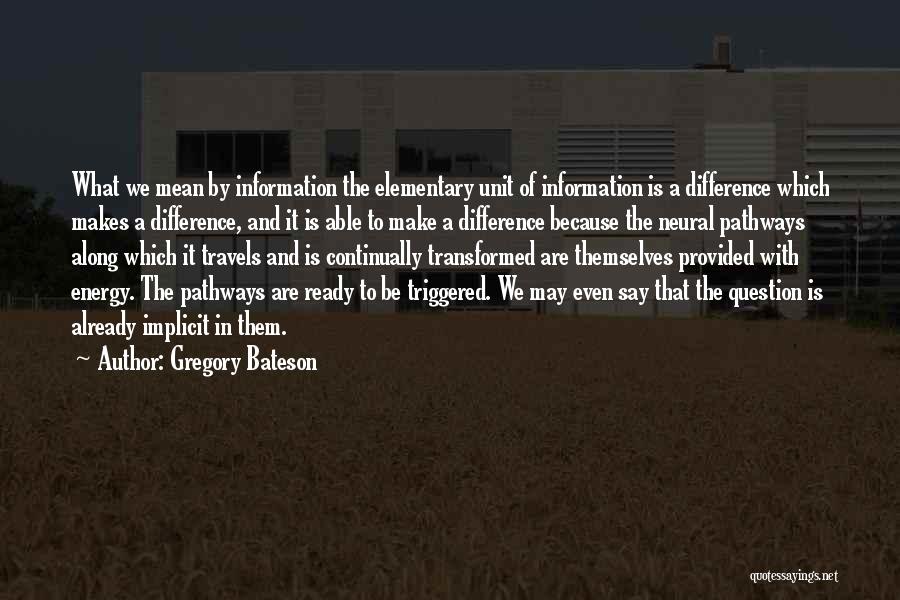 Gregory Bateson Quotes: What We Mean By Information The Elementary Unit Of Information Is A Difference Which Makes A Difference, And It Is