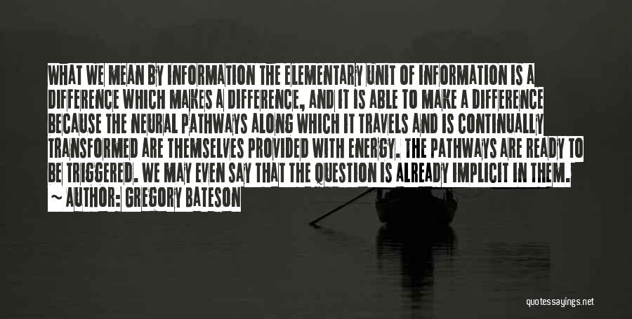 Gregory Bateson Quotes: What We Mean By Information The Elementary Unit Of Information Is A Difference Which Makes A Difference, And It Is