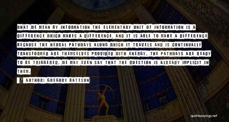 Gregory Bateson Quotes: What We Mean By Information The Elementary Unit Of Information Is A Difference Which Makes A Difference, And It Is