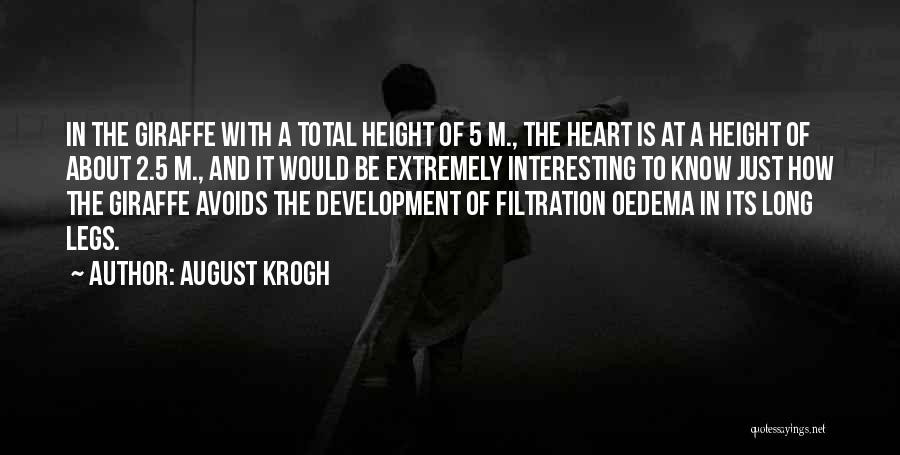 August Krogh Quotes: In The Giraffe With A Total Height Of 5 M., The Heart Is At A Height Of About 2.5 M.,