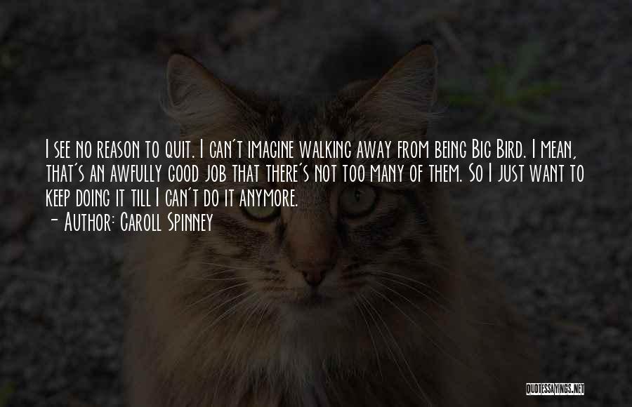 Caroll Spinney Quotes: I See No Reason To Quit. I Can't Imagine Walking Away From Being Big Bird. I Mean, That's An Awfully
